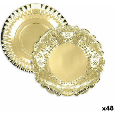 Snack tray Algon Golden Circular 35 x 35 x 2 cm (48 Units)