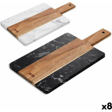 Cutting board Quttin Marble Acacia With handle 38 x 18 cm (8 Units)