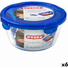 Hermetic Lunch Box Pyrex Cook&go 20 x 20 x 10,3 cm Blue 1,6 L Glass (6 Units)