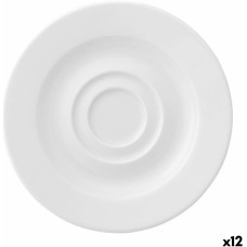 Plate Ariane Prime Espresso Ceramic White 13 cm (12 Units)