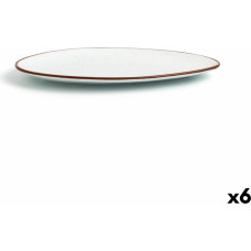 Flat plate Ariane Terra Triangular Ceramic Beige (Ø 29 cm) (6 Units)