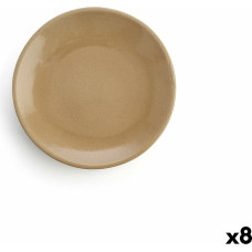 Flat plate Anaflor Vulcano Meat Baked clay Beige Ø 29 cm (8 Units)