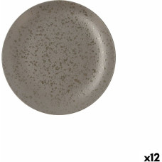 Flat plate Ariane Oxide Ceramic Grey (Ø 21 cm) (12 Units)