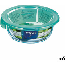 Round Lunch Box with Lid Luminarc Keep'n Lagon Turquoise 420 ml 11,5 x 5,4 cm Glass (6 Units)