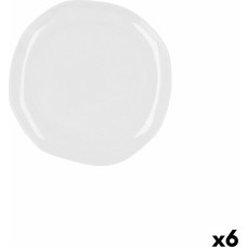 Flat plate Ariane Earth Ceramic White 25 cm (6 Units)