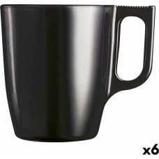 Mug Luminarc Flashy Black 250 ml Glass (6 Units)