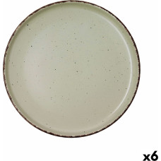 Flat Plate Quid Duna Green Ceramic 26,5 x 2,8 cm (6 Units)