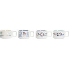 Piece Coffee Cup Set DKD Home Decor Blue Multicolour Metal Dolomite 4 Pieces 260 ml