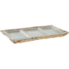 Snack tray DKD Home Decor Transparent Natural Crystal 42 x 20 x 3,5 cm