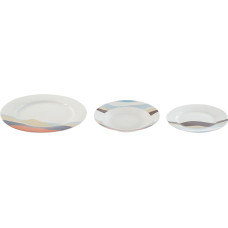 Pusdienas Aprīkojuma Komplekts Home ESPRIT Zils Zaļš Porcelāns Tropiskais 18 Daudzums 27 x 27 x 2 cm