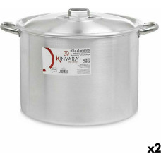 Casserole with Lid Ø 36 cm Silver Aluminium (2 Units)