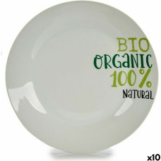 Plakans trauks Organic Porcelāns 24,4 x 2,6 x 24,4 cm (10 gb.)