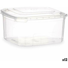 Rectangular Lunchbox with Lid Transparent polypropylene 1 L 14,1 x 8 x 15,5 cm (12 Units)