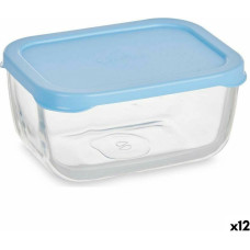 Lunch box Snow 420 ml Blue Transparent Glass Polyethylene (12 Units)