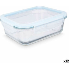 Lunch box Transparent Silicone Borosilicate Glass 1 L 22 x 7 x 16,5 cm (12 Units)