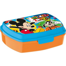 Sviestmaižu Kastīte Mickey Mouse Happy smiles Plastmasa Sarkans Zils (17 x 5.6 x 13.3 cm)