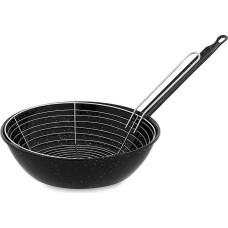 Frying pan with basket Vaello Black Enamelled Steel (Ø 26 cm)