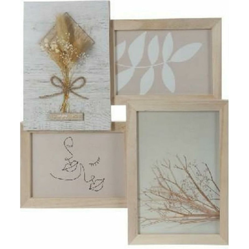 Photo frame DKD Home Decor 31 x 2,4 x 34 cm Crystal Natural Shabby Chic