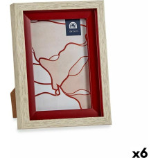 Photo frame Crystal Red Wood Brown Plastic (13,5 x 18,8 x 2 cm) (6 Units)