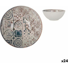 Bowl La Mediterránea Grecia Porcelain Blue Brown Ø 16 x 7 cm (24 Units)