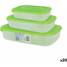 Set of 3 lunch boxes Tontarelli Family Green Rectangular 29,6 x 19,8 x 7,7 cm (20 Units)