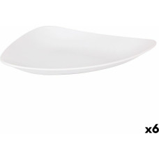 Flat Plate Inde Vedone Porcelain White 31 x 25 x 4 cm (6 Units)