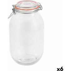 Jar La Mediterránea Hermetic Glass 3 L (6 Units)