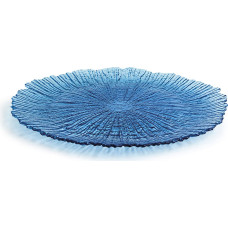 Flat plate Quid Mar de Viento Blue Glass (Ø 32 cm) (Pack 6x)