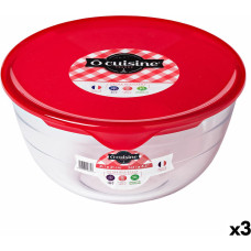 Round Lunch Box with Lid Ô Cuisine Prep&store Ocu Red 1 L 17 x 17 x 9 cm Glass (3 Units)