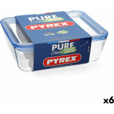 Hermetic Lunch Box Pyrex Pure Glass Transparent Glass (800 ml) (6 Units)