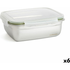 Hermetic Lunch Box Bidasoa Theo Rectangular 1,8 L 23 x 18 x 8 cm Metal (6 Units)