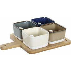 Appetizer Set DKD Home Decor 27 x 20 x 1,3 cm Porcelain Beige Blue Brown Green Modern