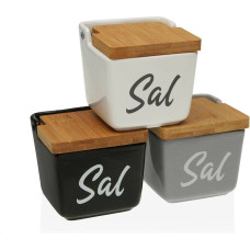 Salt Shaker with Lid Versa Ceramic Dolomite 9 x 8 x 9 cm