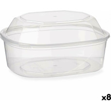 Rectangular Lunchbox with Lid Transparent polypropylene 1,5 L 18 x 10,5 x 21,5 cm (8 Units)