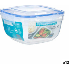 Hermētiska Pusdienu Kastīte Kvadrāta Caurspīdīgs Plastmasa 2,4 L 20 x 11 x 20 cm (12 gb.)