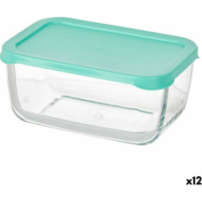 Lunch box Snow 790 ml Green Transparent Glass Polyethylene (12 Units)