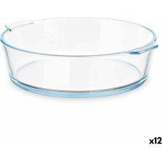 Serving Platter With handles Transparent Borosilicate Glass 1,6 L 23 x 6 x 20 cm (12 Units)