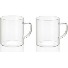 2 Piece Mug Set Andrea House ms19209 Transparent Glass 300 ml 2 x 300 ml Ø 7,5 x 8,5 cm