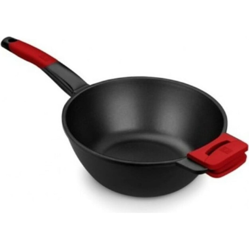 Wok Pan BRA A412028 Red/Black Ø 28 cm Stainless steel (1 Unit) (Ø 28 cm)