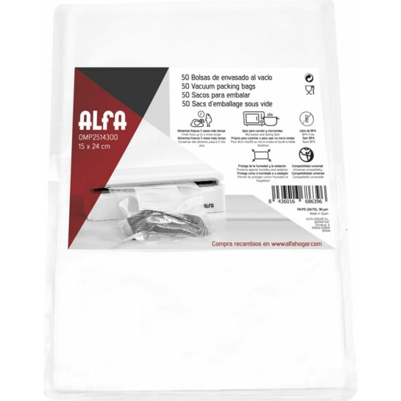 Vacuum Bags Alfa OMP25143 15 x 24 cm