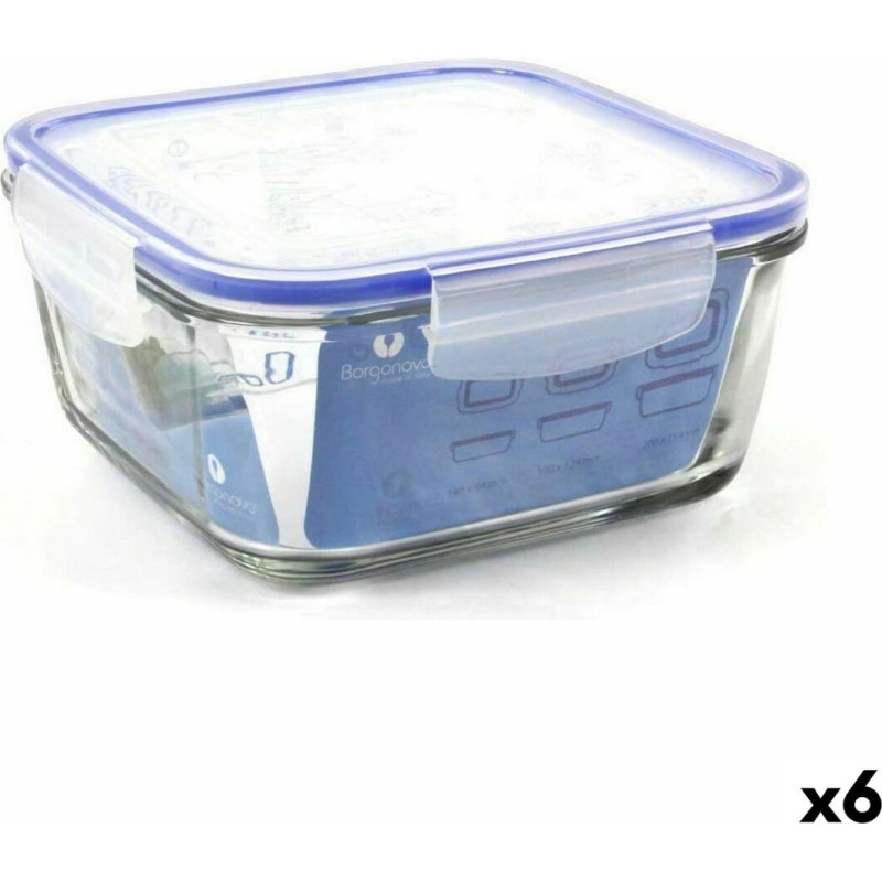 Hermetic Lunch Box Borgonovo Superblock Squared 18 x 18 x 8,5 cm (6 Units)