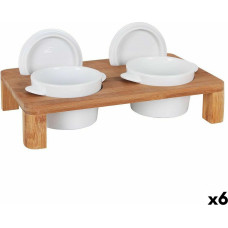 Holder Inde Saucepan x 2 Bamboo Porcelain 29 x 18 x 6 cm (6 Units)