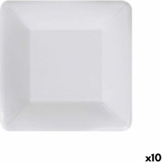 Plate set Algon Disposable White Cardboard 18 cm (10 Units)