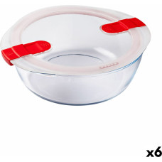 Hermetic Lunch Box Pyrex Cook&heat 26 x 23 x 8 cm 2,3 L Red Glass (6 Units)