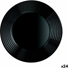 Flat plate Luminarc Harena Black Glass (25 cm) (24 Units)