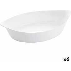 Serving Platter Luminarc Smart Cuisine Oval White Glass 6 Units 38 x 22 cm