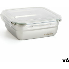 Hermetic Lunch Box Bidasoa Theo 18,3,5 x 18,3 x 6,8 cm Silver 1,2 L Metal