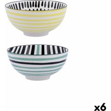 Bowl Bidasoa Zigzag Multicolour Ceramic 15 x 15 x 7,3 cm (6 Units)