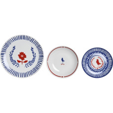 Dinnerware Set DKD Home Decor Porcelain Red Blue White 27 x 27 x 3 cm 18 Pieces