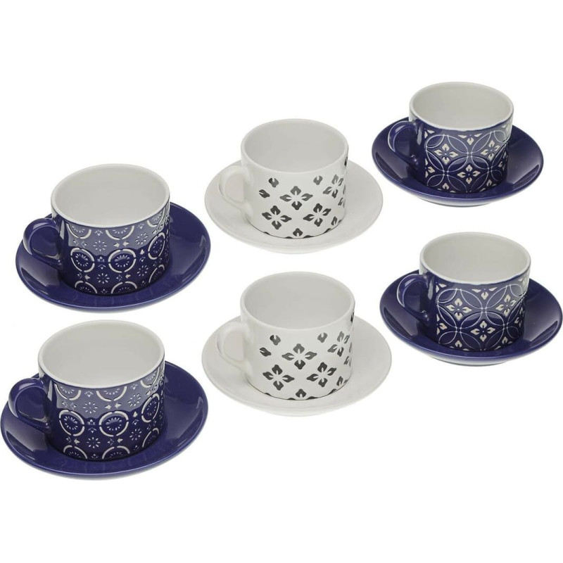 Set of Mugs with Saucers Versa Regina Ceramic 8,6 x 6,4 x 9,2 cm